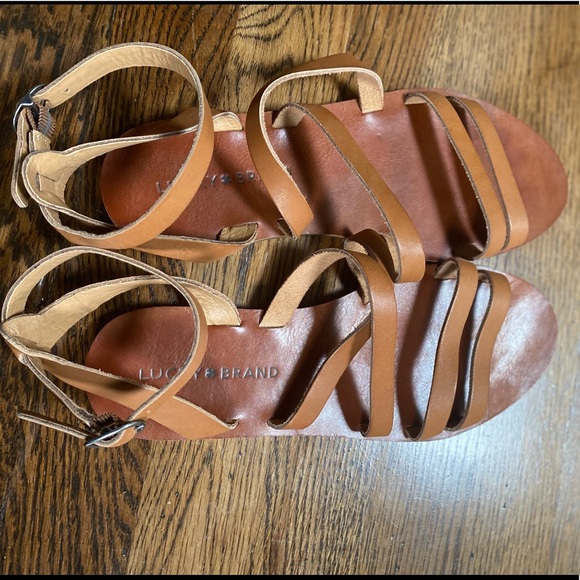 Lucky Brand Addie Sandal in Almond Natural Leather - Picture 4 of 10
